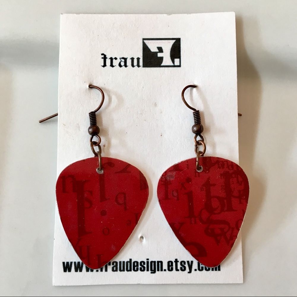 Upcycled Guitar Pick Earrings